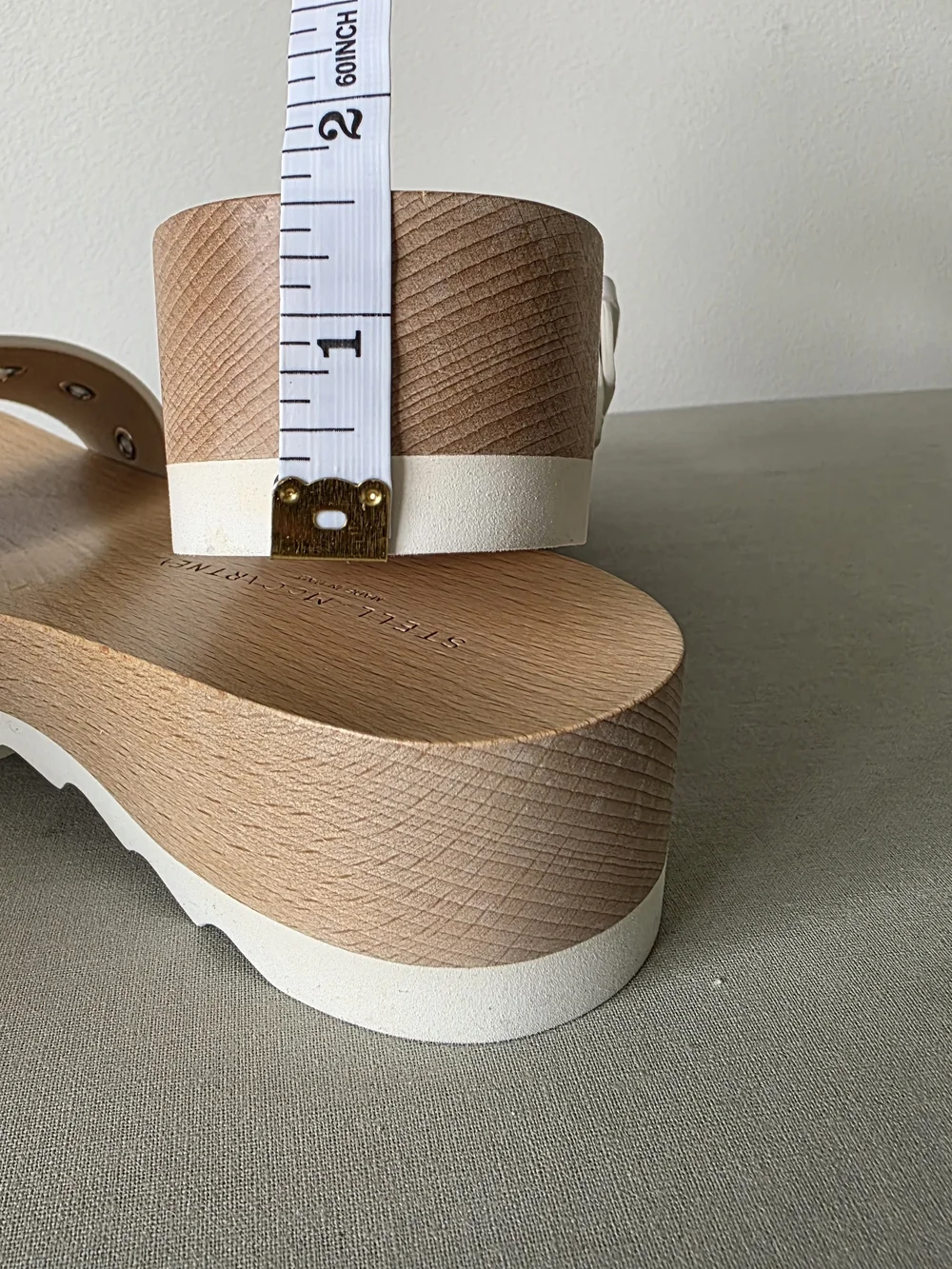 Stella McCartney Elyse Alter Sporty Mat White Platform Slides EU 37 Italy
